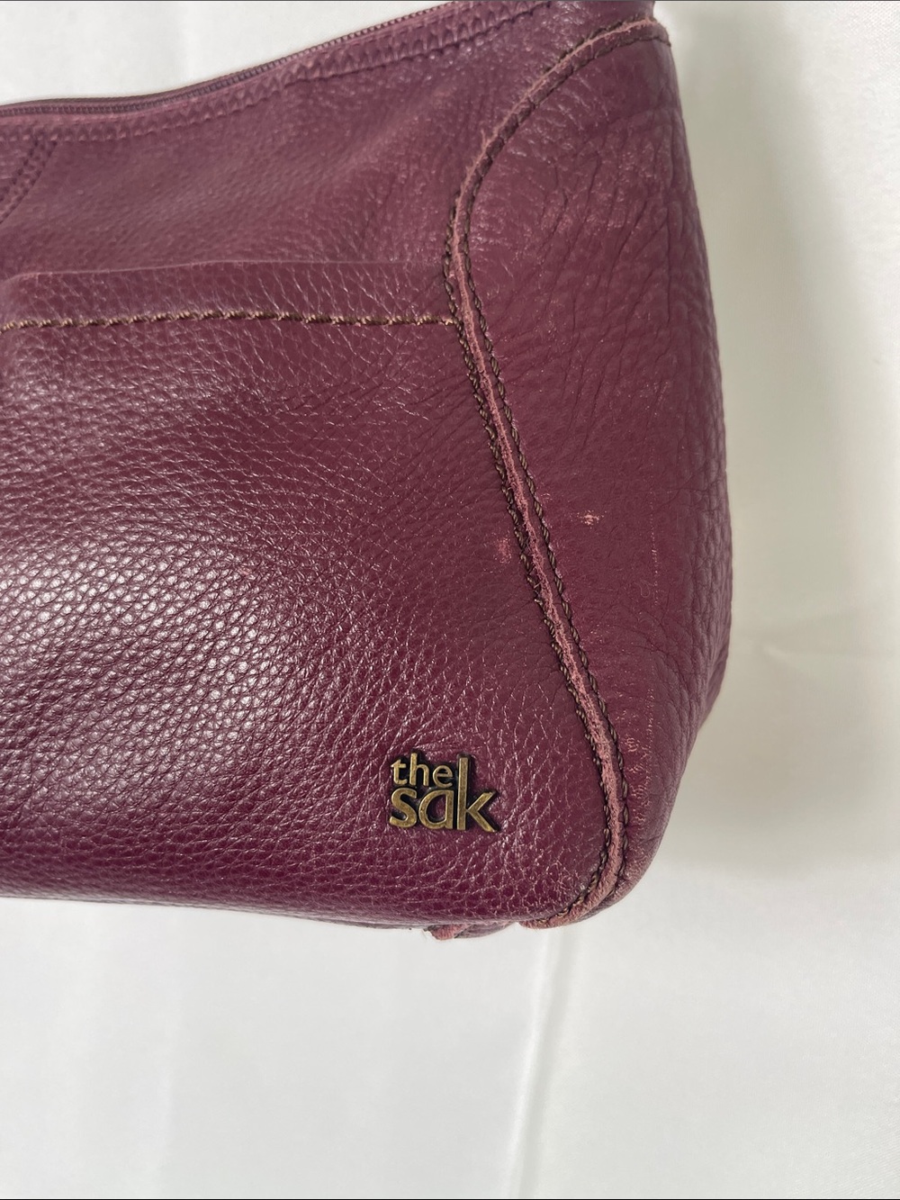 The Sak Leather Shoulder Bag in Deep Plum - Picture 2 of 15
